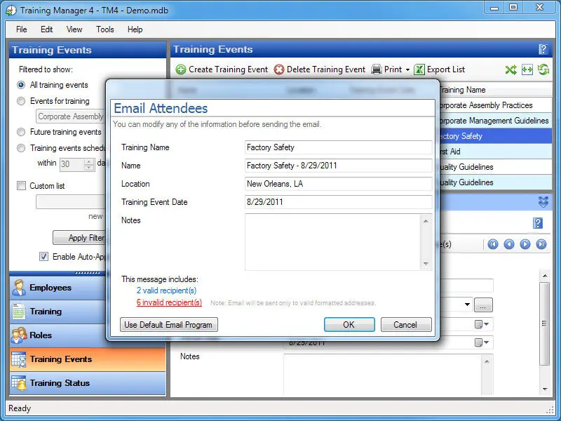 training manager software system